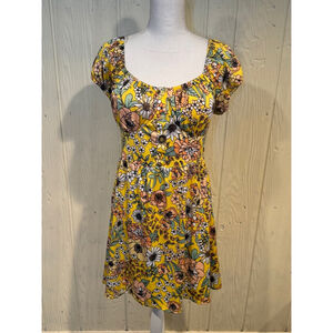Derek Heart Yellow Floral Dress, Size L